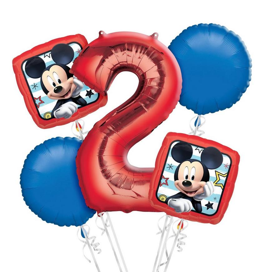Mickey Mouse 2nd Birthday Balloon Bouquet 5pc